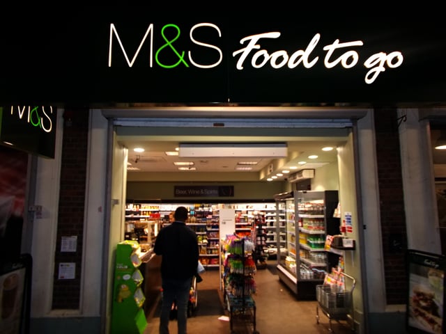 An M&S Food to Go store in Sutton station, Sutton, London