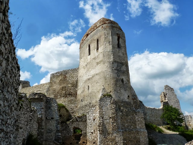 Main tower at Cachtice Castle, Slovakia