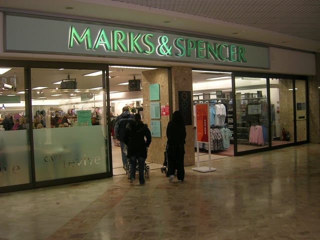 A typical example of an un-modernised 'core' M&S store, located in Kirkcaldy, Fife. However, as of 2012 the store has now been fully refurbished with the so-called "Light Touch" re-fit.