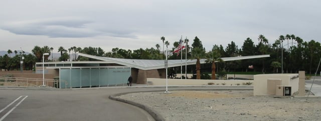 Palm Springs Official Visitors Center is located in the historic Tramway Gas Station building designed by Albert Frey.