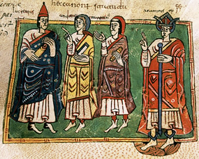 Illustrated depiction of the First Council of Braga of 561 CE.