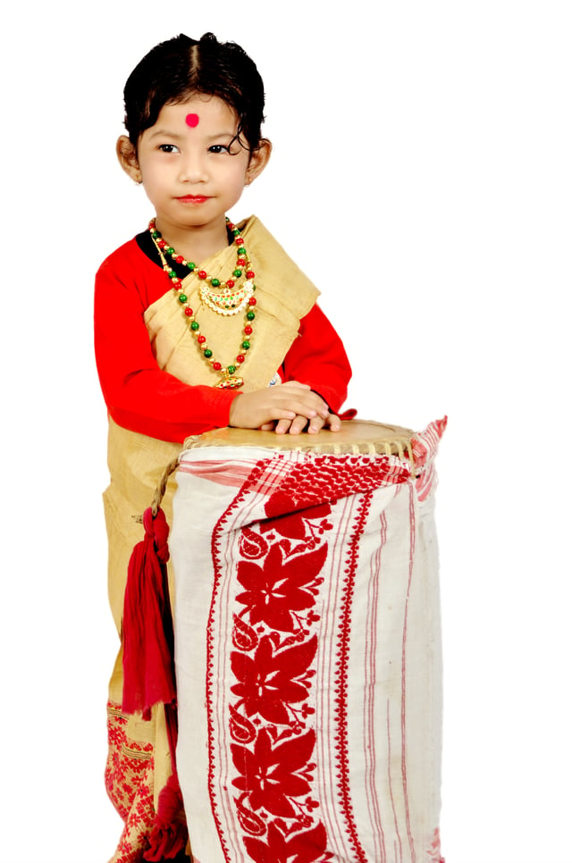 Girl in traditional Bihu dress