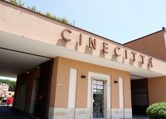 Entrance to Cinecittà in Rome, the largest film studio in Europe