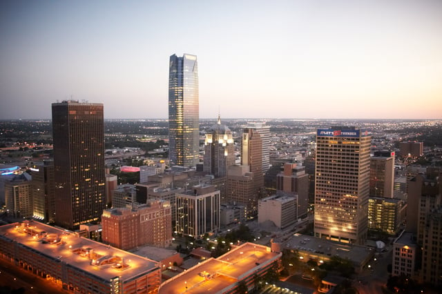 The Central Business District of downtown Oklahoma City