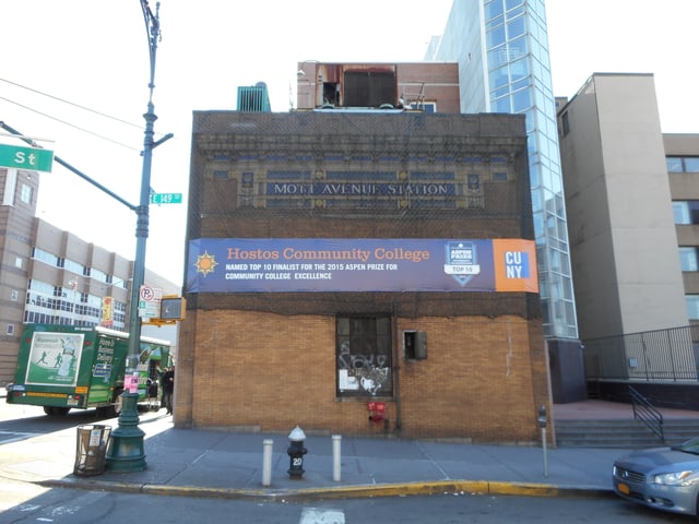 The historic and closed off Mott Avenue Control House, now part of the 149th Street-Grand Concourse Subway Complex.