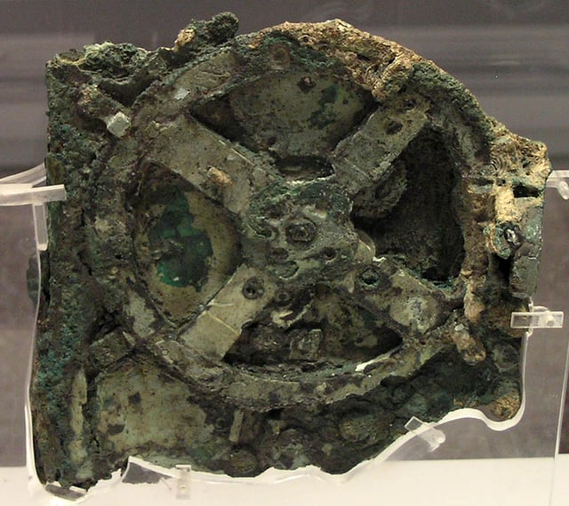 The Antikythera mechanism, dating back to ancient Greece circa 150–100 BC, is an early analog computing device.