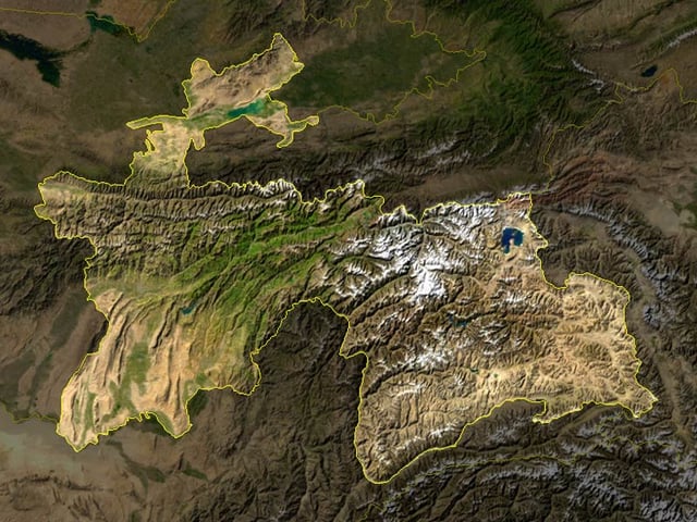 Satellite photograph of Tajikistan