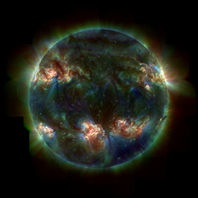 An ultraviolet image of the Sun's active photosphere as viewed by the TRACE space telescope. NASA photo
