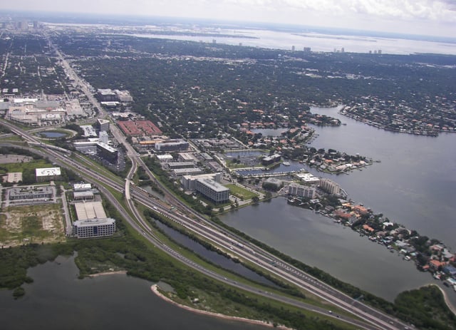 Eastern terminus of the Howard Frankland Bridge