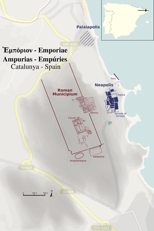 Map of the Ruïnes d’Empúries.