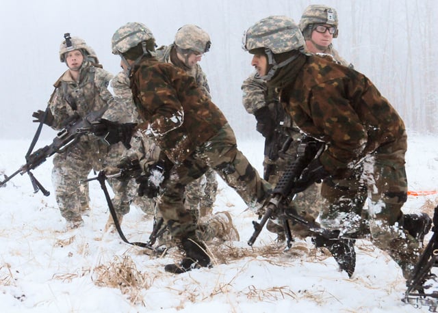 Indian Army paratroopers with U.S soldiers during an exercise in Alaska.