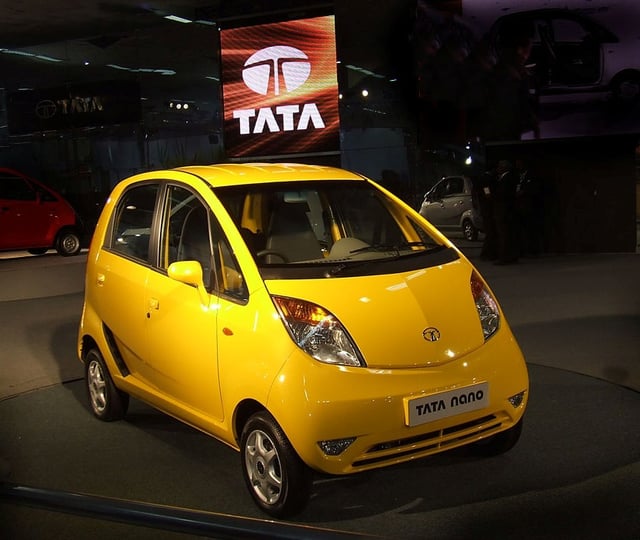 Shown here is the Tata Nano, the world's least expensive car. Sanand, Gujarat is home to Tata Nano.