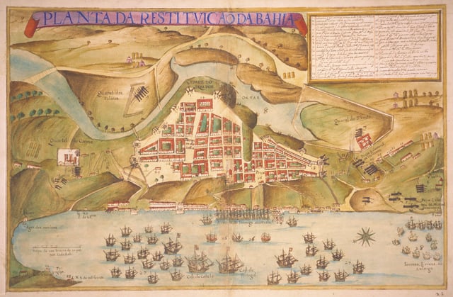 "Map of the Portuguese liberation of the city of Salvador in Brazil in 1625", João Teixeira Albernaz, o Velho, 1631.