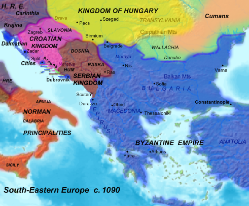 Kingdom of Duklja in the zenith of power, 1080 AD.