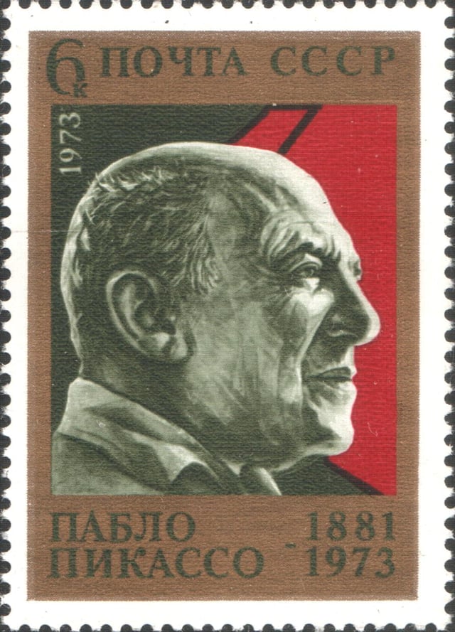 Postage stamp, USSR, 1973. Picasso has been honoured on stamps worldwide.