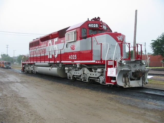 WSOR number 4025 painted for the railroad's 25th anniversary, seen in Madison July 23, 2005