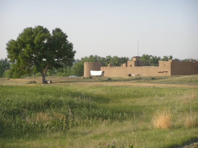 Approach to Bent's Old Fort, Colorado.  Wetlands protecting the north trail.