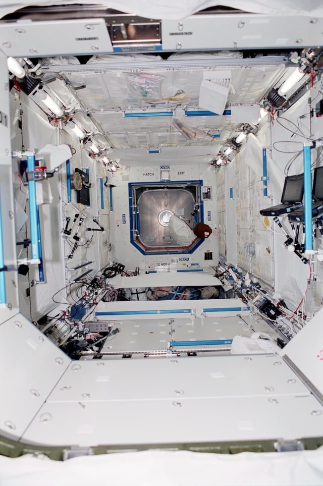 The Destiny laboratory as it looked following installation in 2001.