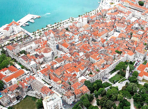 The modern-day center of Split, with Diocletian's Palace, in 2012 (viewed from the north-east).