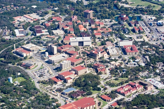 Aerial view of campus in 2009