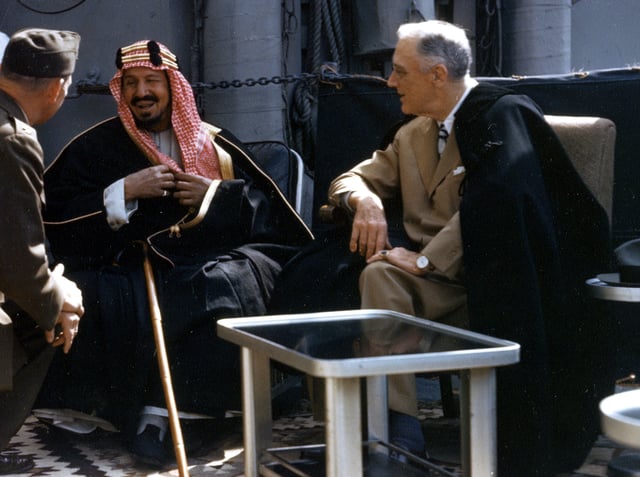 Ibn Saud and Franklin D. Roosevelt in February 1945