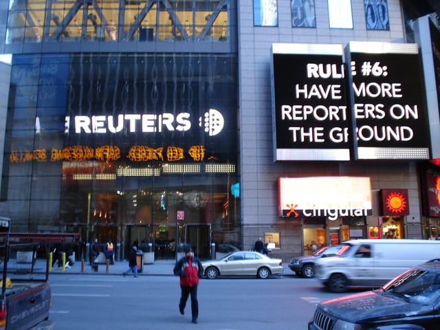 Reuters building entrance in New York City
