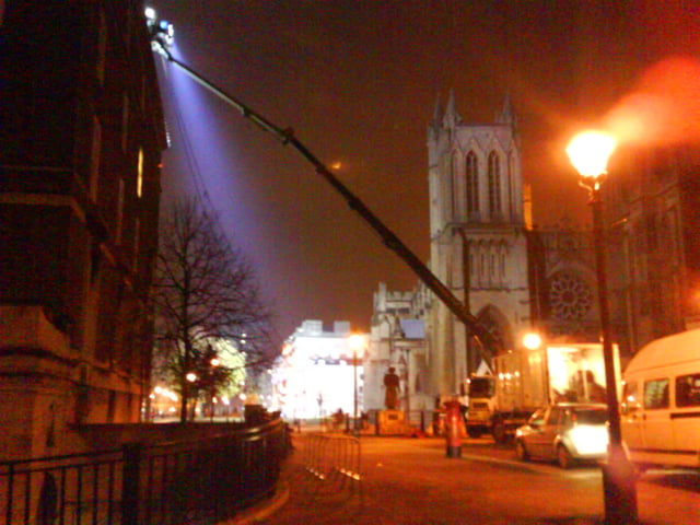 Lighting crews are typically present in the background of reality television shows.