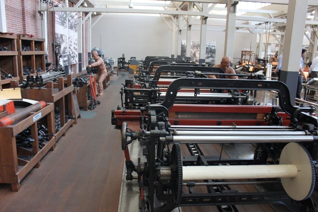 The mass-produced Toyoda automated loom, displayed at Toyota Museum in Aichi-gun, Japan