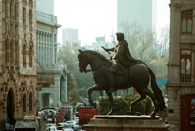 Equestrian statue of Charles IV, Mexico City, Manuel Tolsá. The Spanish Monarch was the maximum authority in New Spain and ruled via a viceroy.