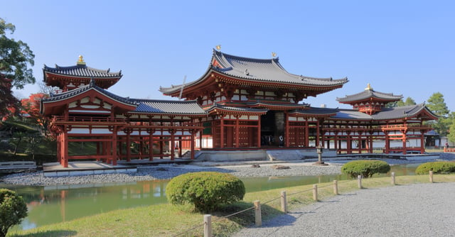 The Byōdō-in Buddhist temple, located in Uji, Kyoto