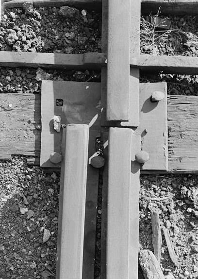 Closeup of a stub switch in Pennsylvania