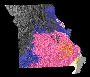 A physiographic map of Missouri