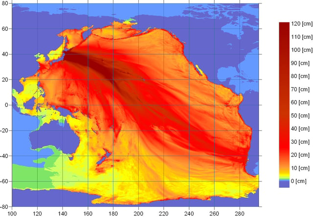 NOAA tsunami energy map