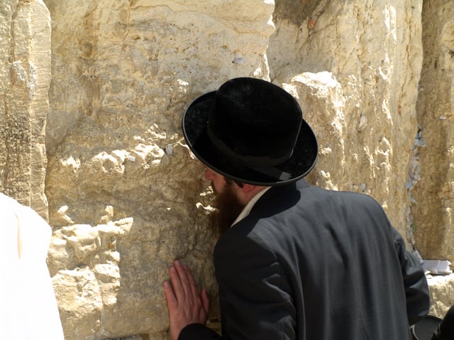 A man praying at the Western Wall