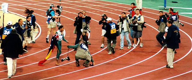 Cathy Freeman after the 400 metre final