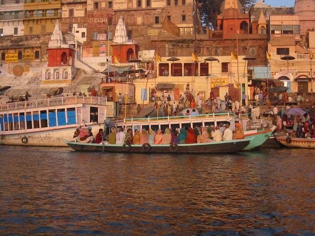 Varanasi's Dashashwamedh Ghat. Tourism is an important sector of the Uttar Pradesh economy. The holy cities of Varanasi, Mathura and Ayodhya attract pilgrims from all over the world.