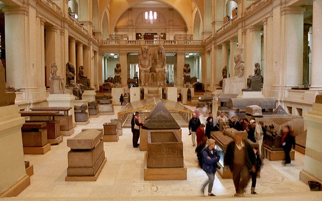 Interior of the Egyptian Museum.