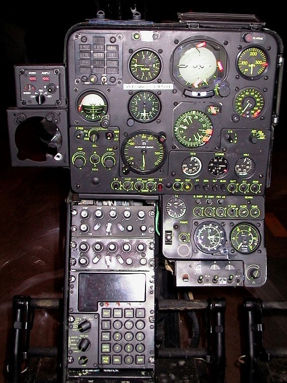 Control panel of a Gazelle SA 342M