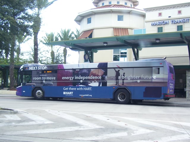 A HARTLine bus at the Marion Transit Center