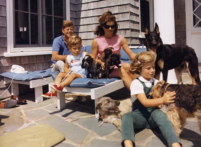 The Kennedy family in Hyannis Port, Massachusetts, in 1963