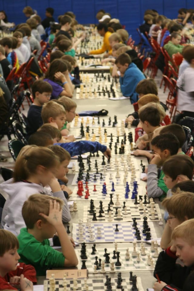 A children's chess tournament in the United States