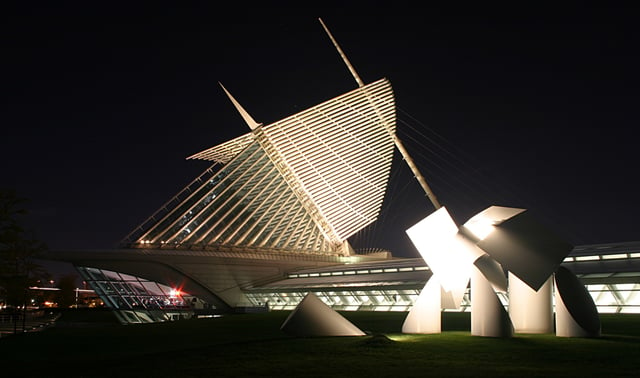 The Milwaukee Art Museum is located on Lake Michigan.