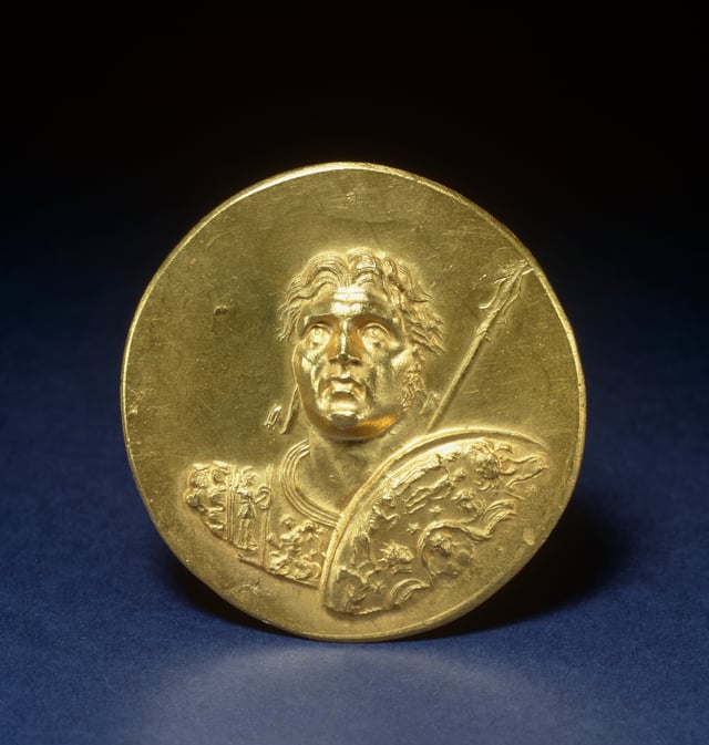 This medallion was produced in Imperial Rome, demonstrating the influence of Alexander's memory. Walters Art Museum, Baltimore.