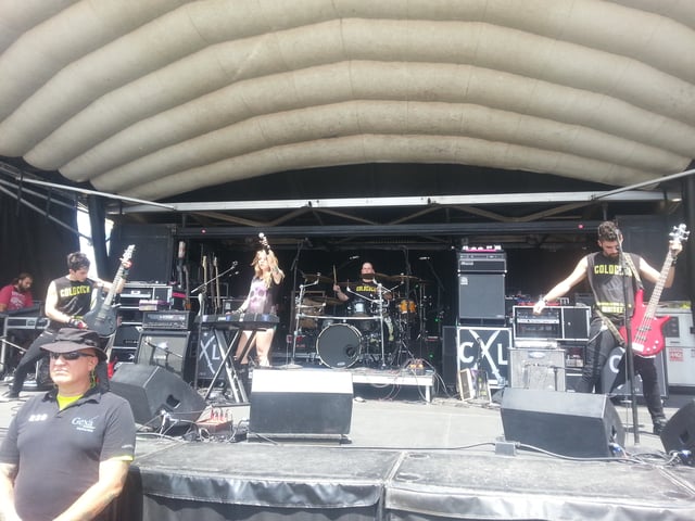 Arlington alternative rock band Solice performing at Uproar Festival in Dallas