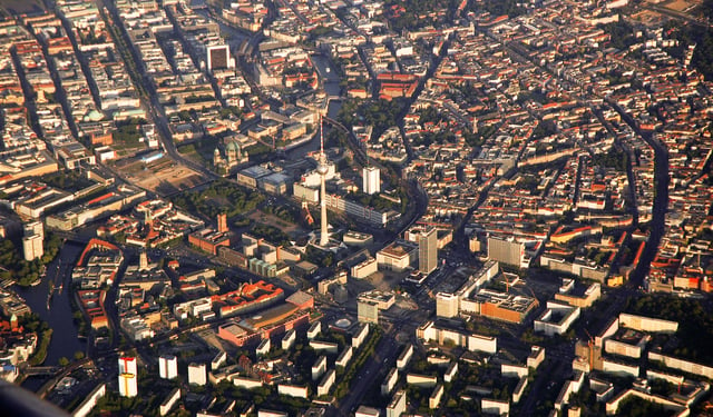 Areal view of central Berlin