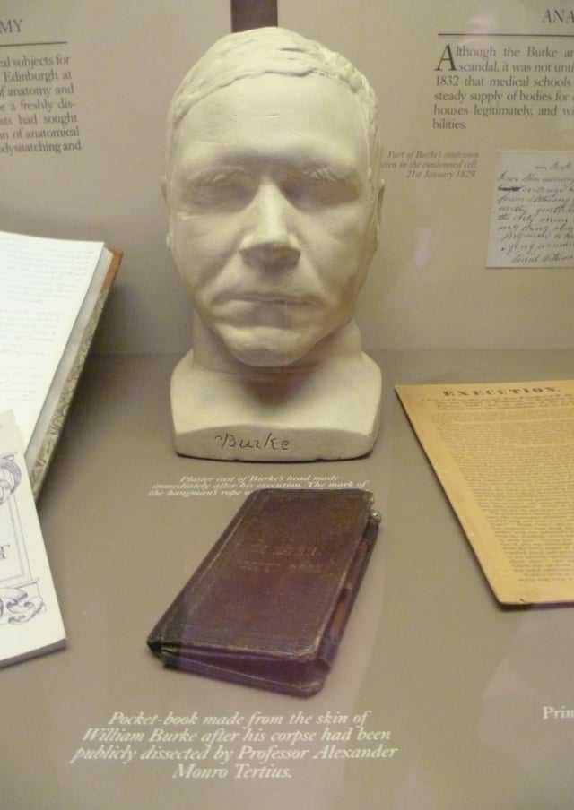 Burke's death mask and pocket book