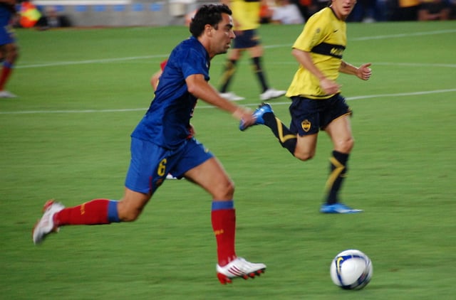Xavi in action for Barcelona in 2008.