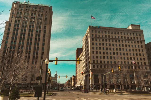 Looking down Federal Street