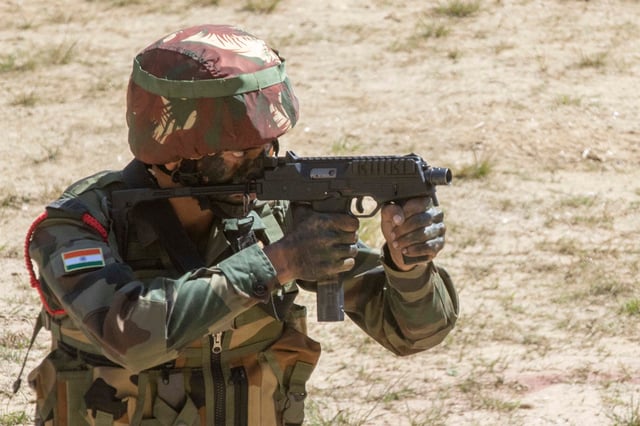 Indian Army soldier during a training exercise.