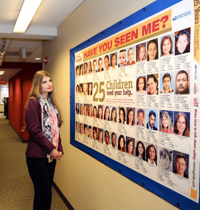 Alicia Kozakiewicz at the National Center for Missing & Exploited Children's headquarters in Alexandria, VA
